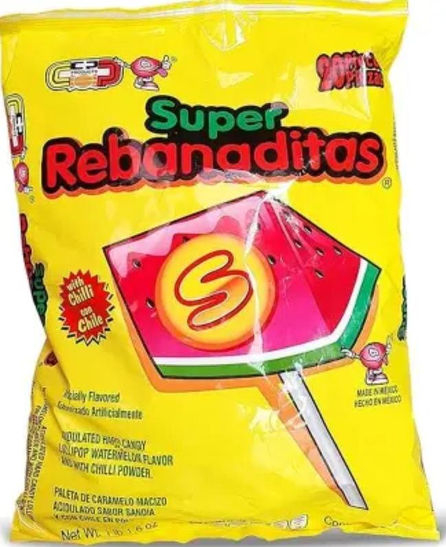 Super Rebanaditas Watermelon Chamoy 20 piece Suckers