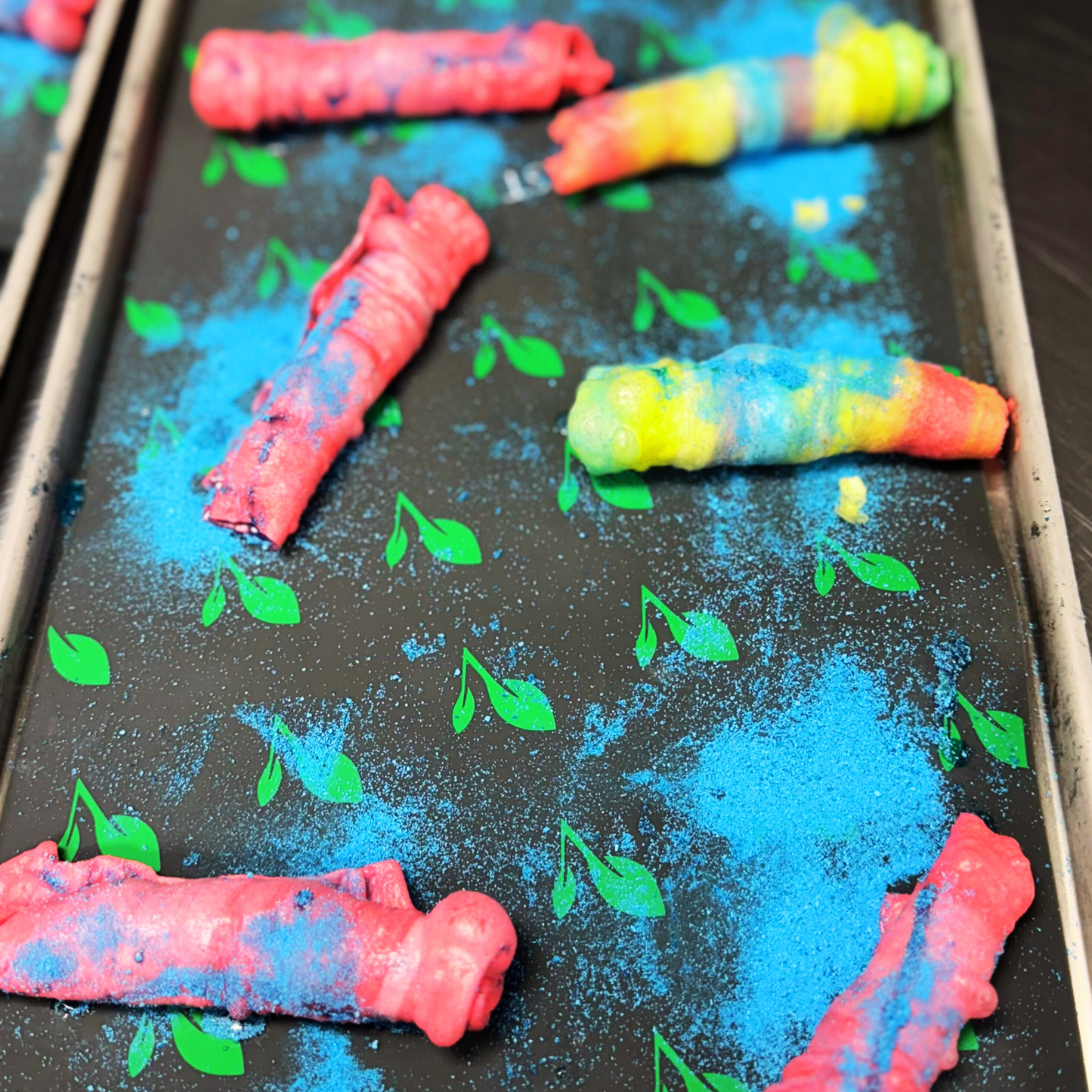 Freeze Dried Blue Razz Thickums - Sour & Sweet Rolled Candy Bites (5-Pack) 10oz