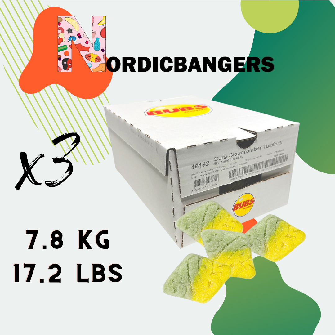 Bubs Swedish Candy Sour Foam Rhomb 2.6kg Box: Small