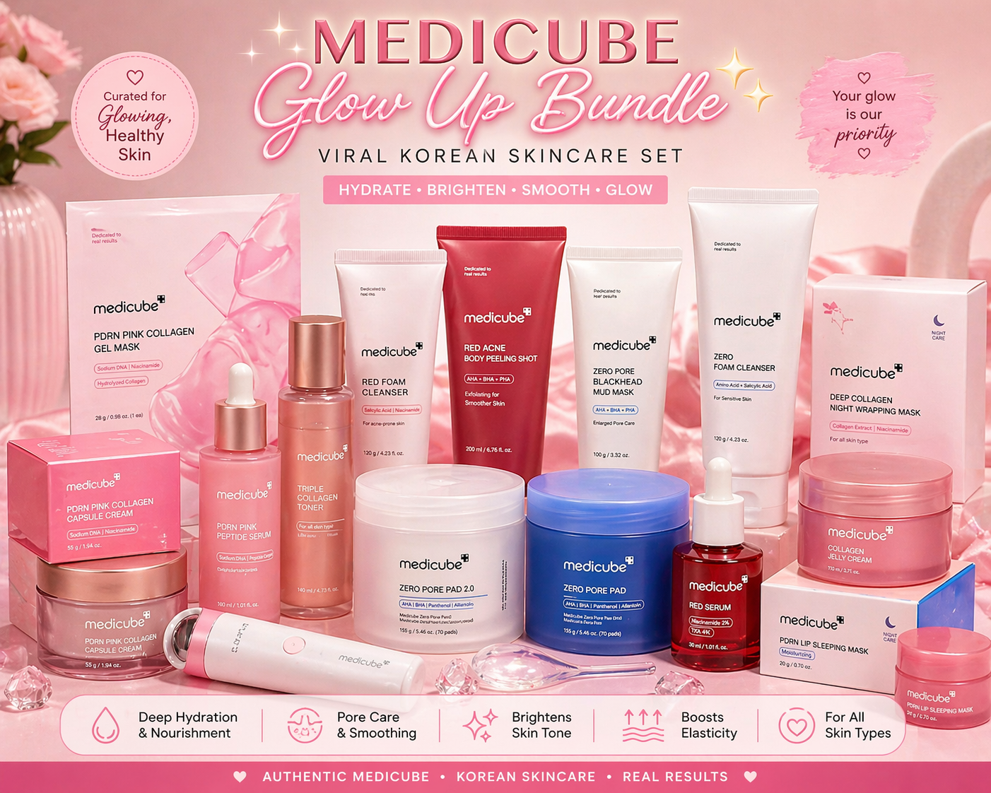 Glow up Medi cube bundle (viral Korean skincare)