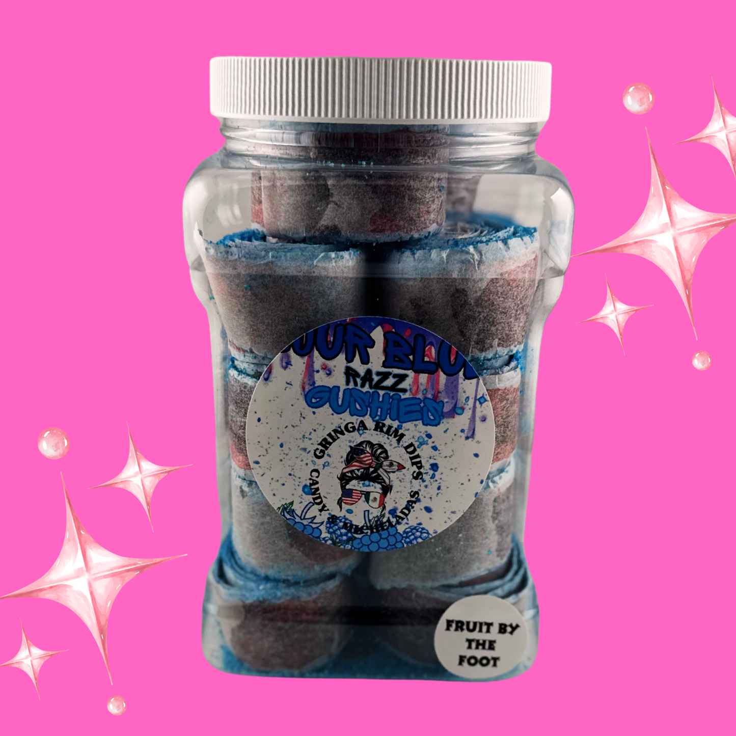 Sour Blue Razz Fruity Foot Candy – Tangy Blue Raspberry Flavored Gummies