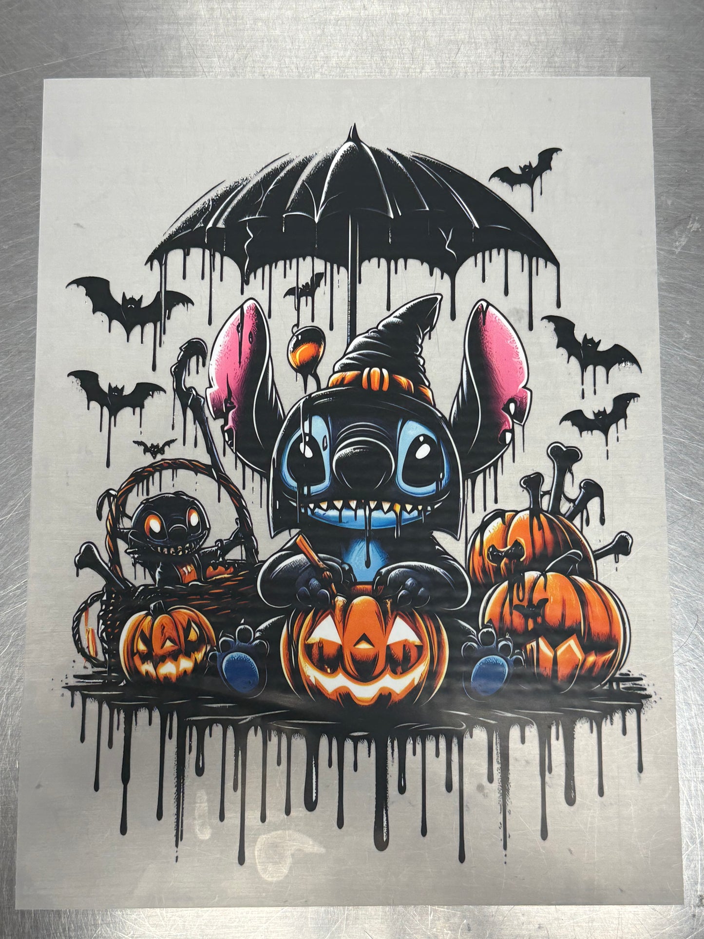 Alien Umbrella Drip Tee Design (Mystery Color)
