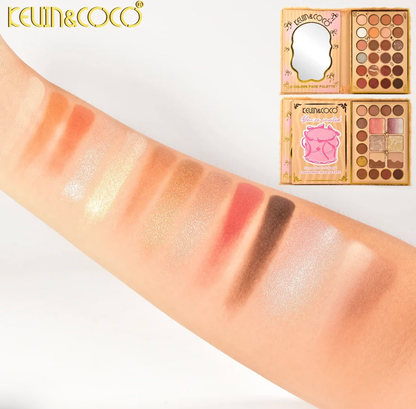 KEVIN & COCO 42-Color Face Palette – Warm Brown Edition
