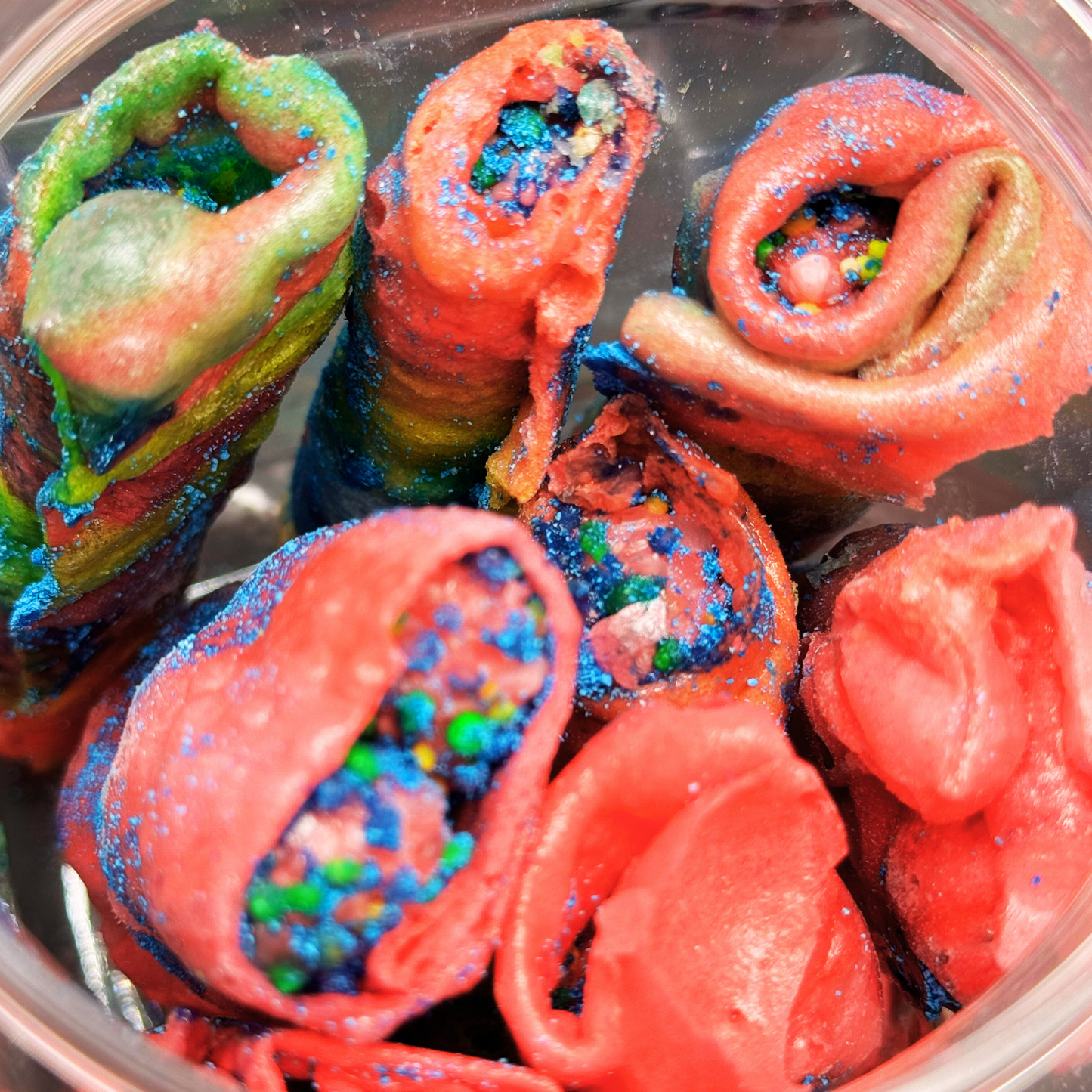 Freeze Dried Blue Razz Thickums - Sour & Sweet Rolled Candy Bites (5-Pack) 10oz