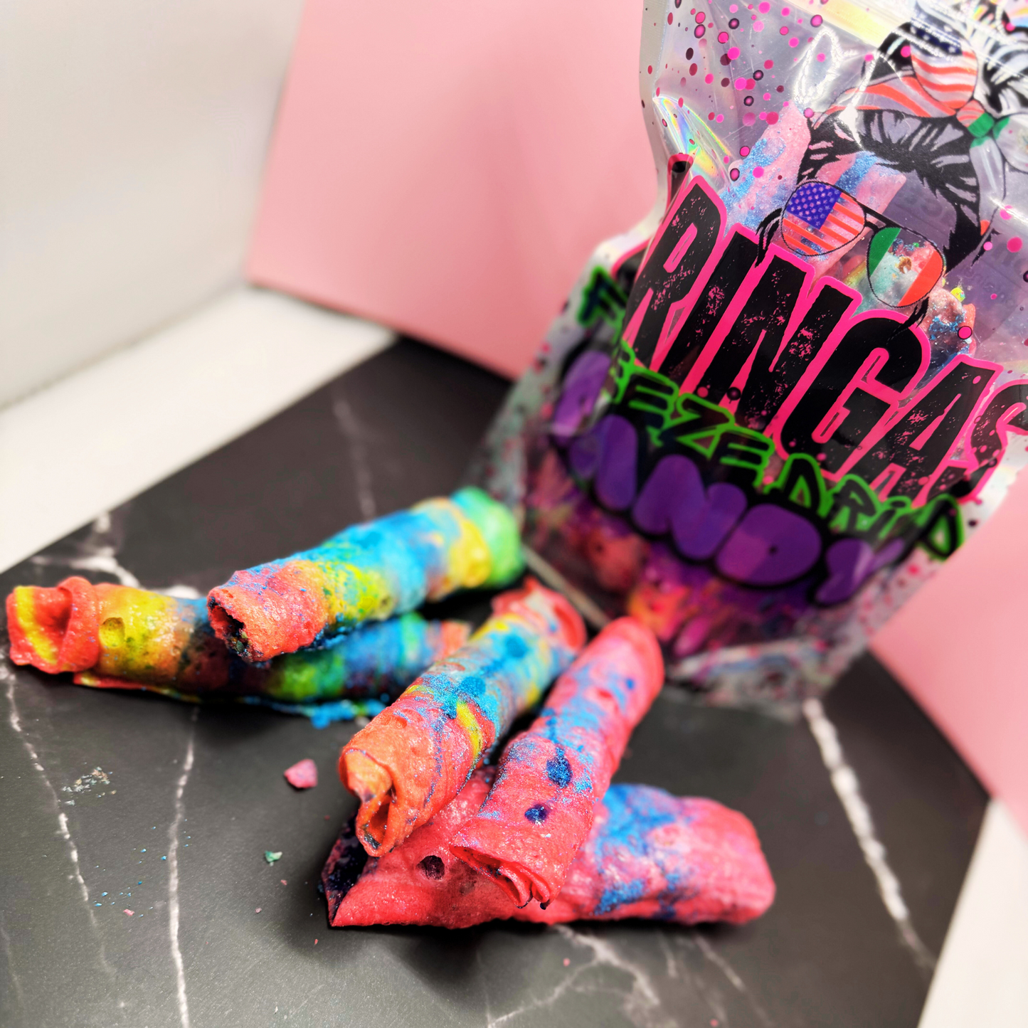 Freeze Dried Blue Razz Thickums - Sour & Sweet Rolled Candy Bites (5-Pack) 10oz