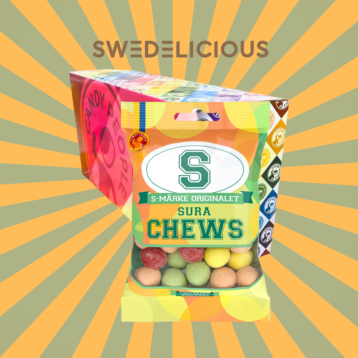 S-Mark Fruity Sour Chews - Vegan - Swedish Candy