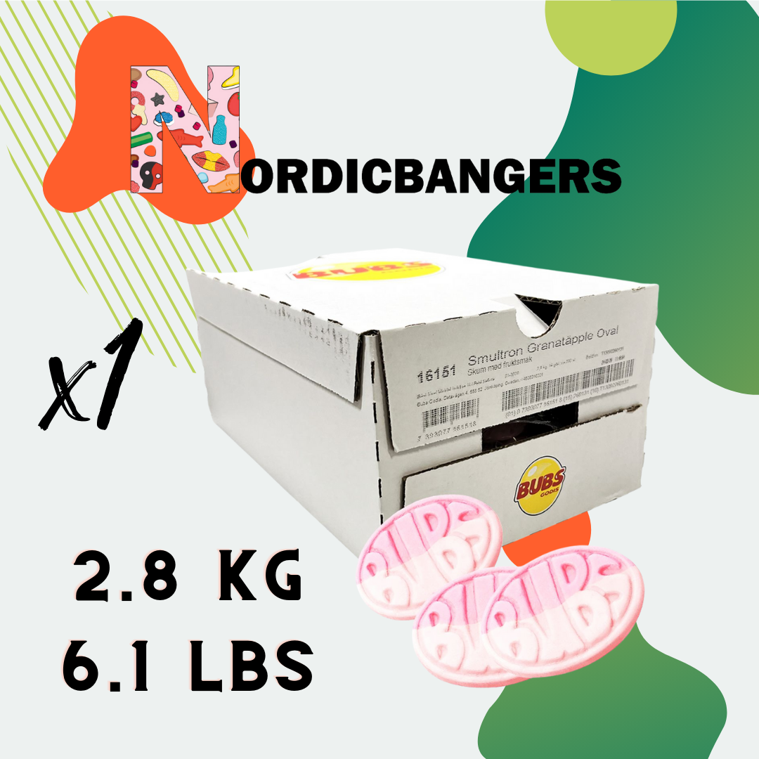 Bubs Swedish Candy Box 2.8kg Oval Wild StrawberryPomegranate: Small