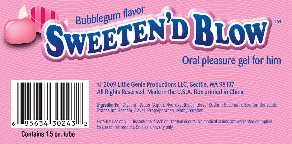 Sweeten'd Blow Oral Pleasure Gel- Fishbowl 66 tubes