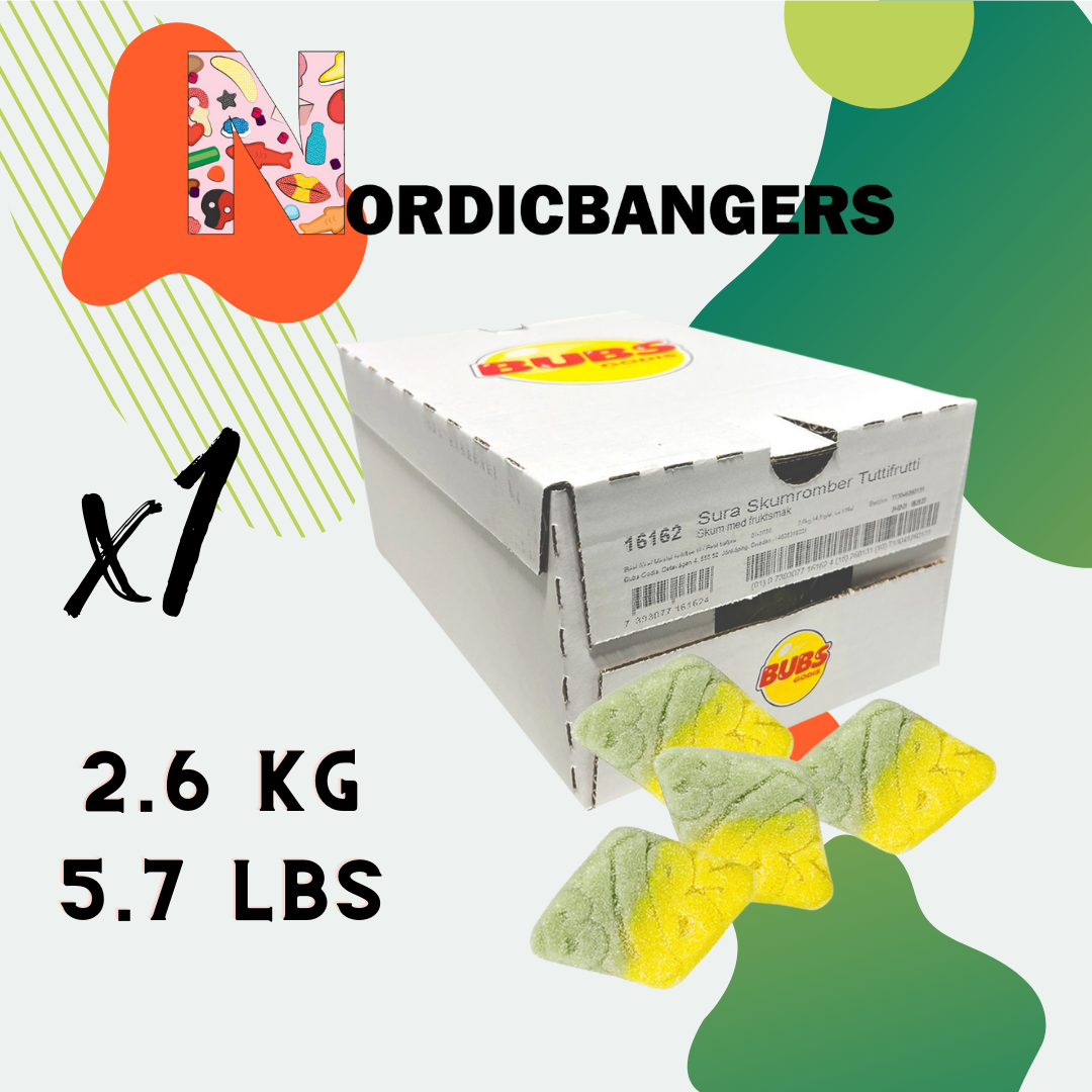 Bubs Swedish Candy Sour Foam Rhomb 2.6kg Box: Small