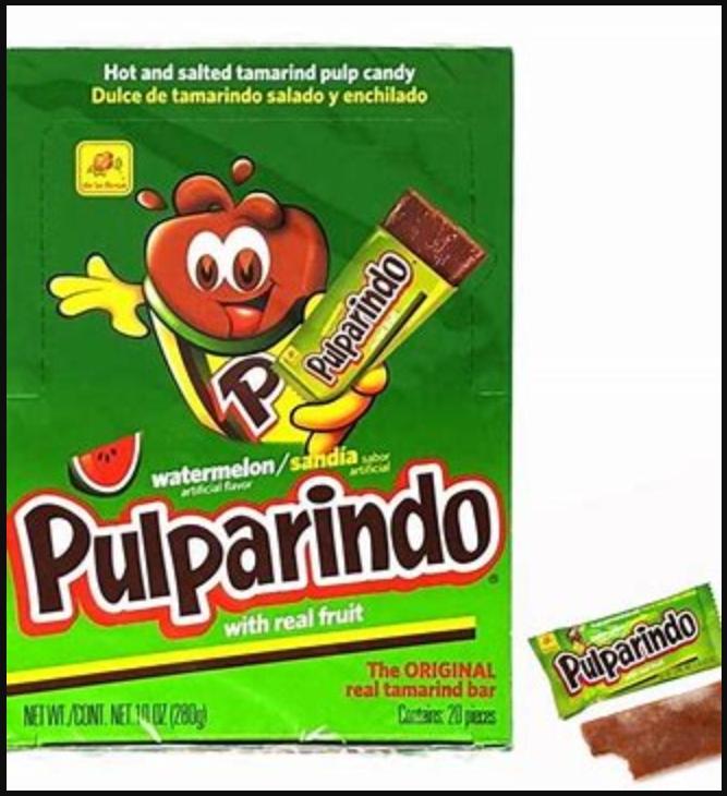 Pulparindo tamerind bars in either mango, watermelon, extra spicy or original Snack Sweet Candies