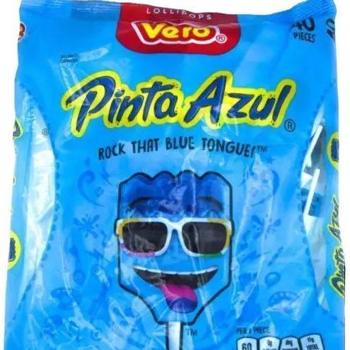 pinta azul blue raspberry lollipops Candy