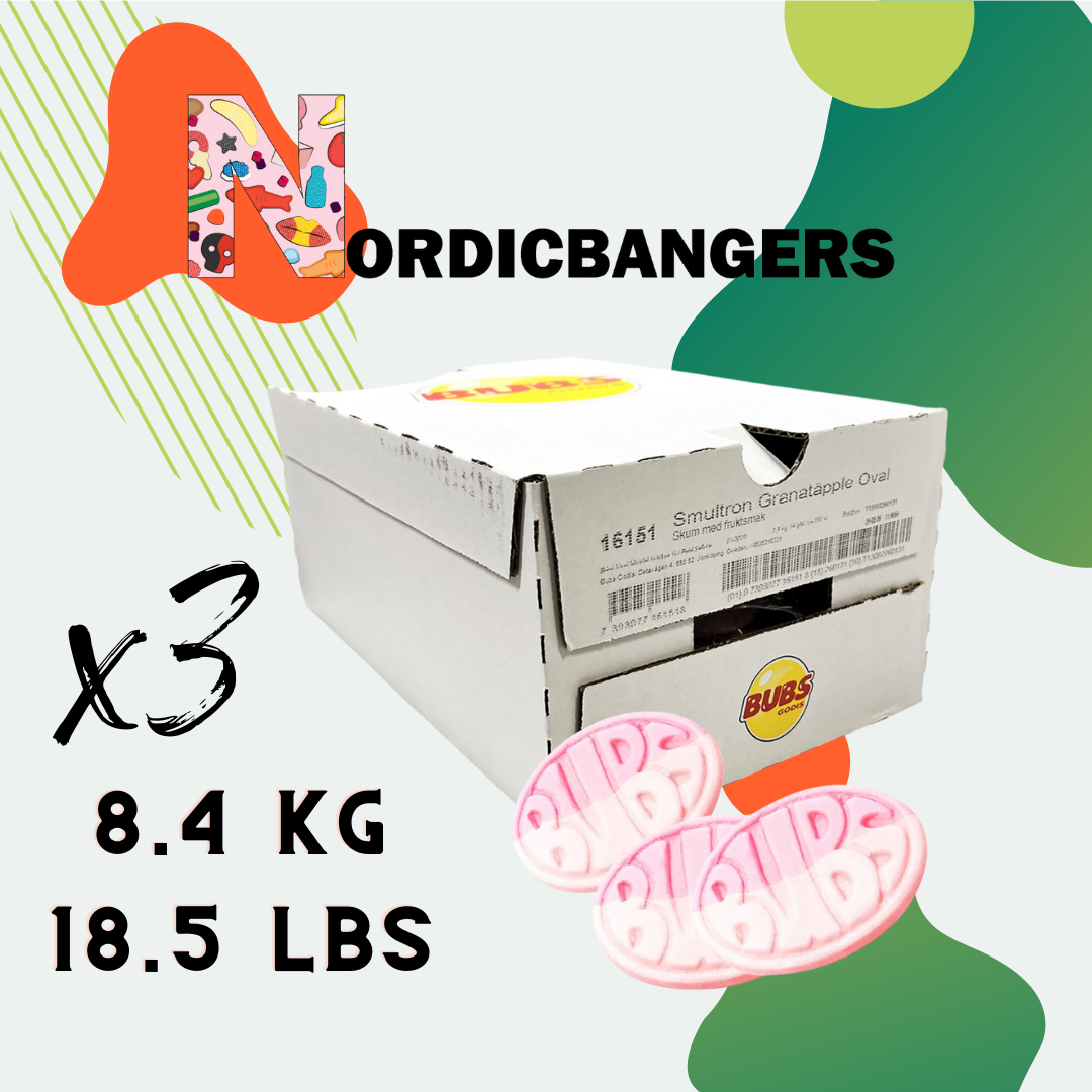 Bubs Swedish Candy Box 2.8kg Oval Wild StrawberryPomegranate: Small