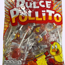 Dulce Pollito Peach, Pineapple & chamoy 40 count suckers