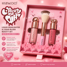 Kevin and Coco Liquid Highlighter & Liquid Blush Set with Brush