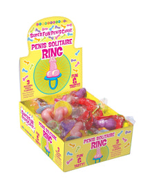 Super Fun Penis Solitaire Ring Pop- POP Display of 30