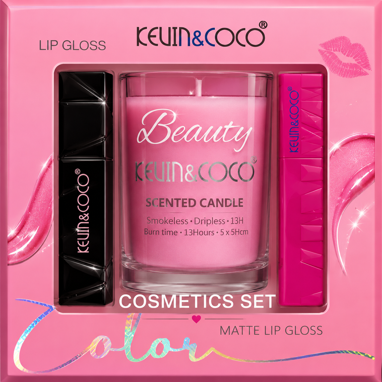 Kevin & Coco Lip Gloss & Candle Set