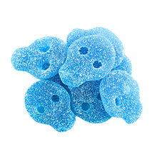 Sour blue raspberry fizzy skulls