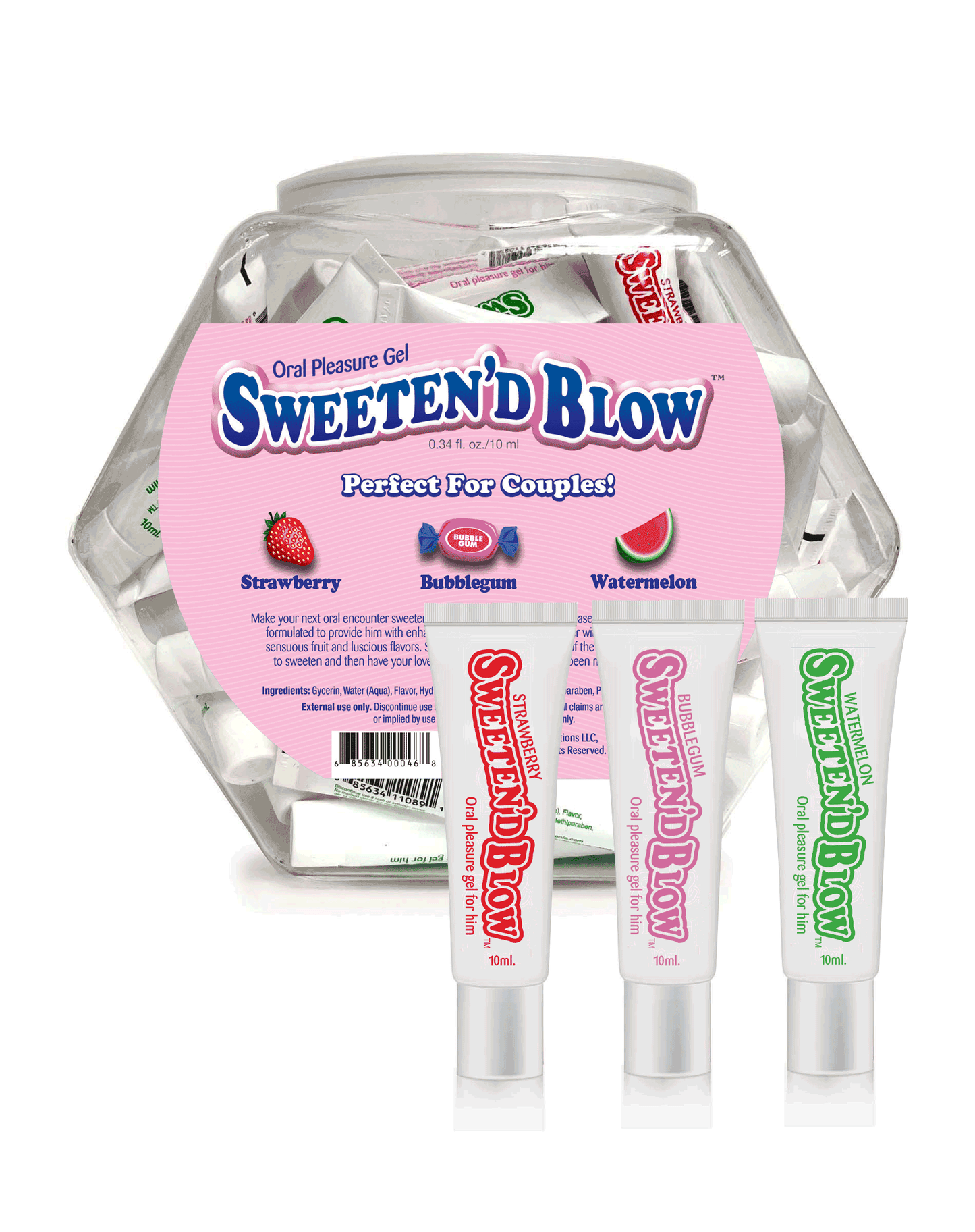Sweeten'd Blow Oral Pleasure Gel- Fishbowl 66 tubes