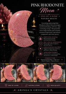 PINK RHODONITE MOON