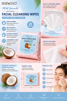 Kevin & Coco Facial Cleansing Wipes with Coconut Plant Extract