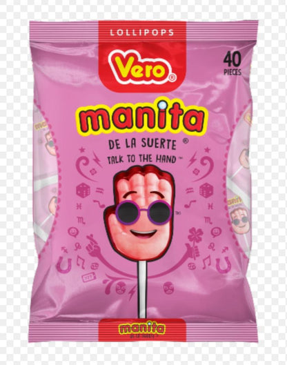 Manita De La Suerte Pink Lollipop Sucker