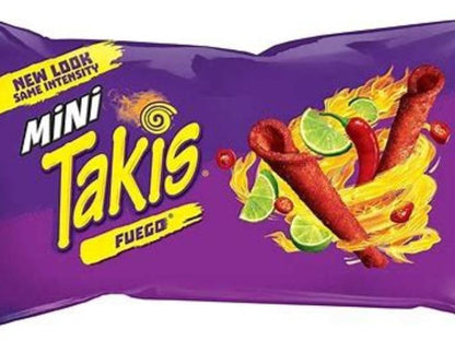 25 pack Mini Takis tortilla chips Blue heat or Fuego Chili Lime