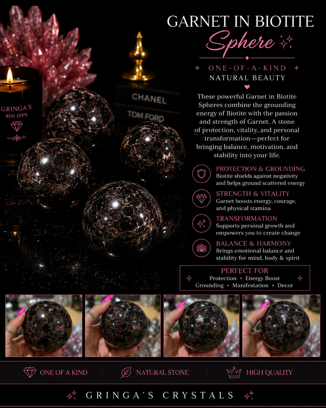 Garnet in biotite sphere