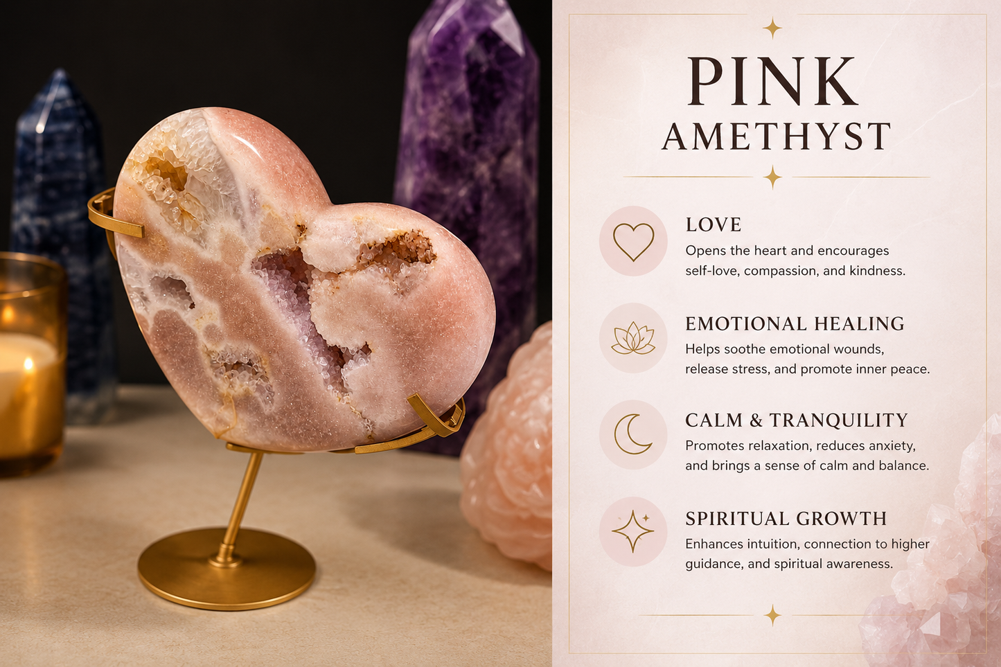 Pink Amethyst Heart