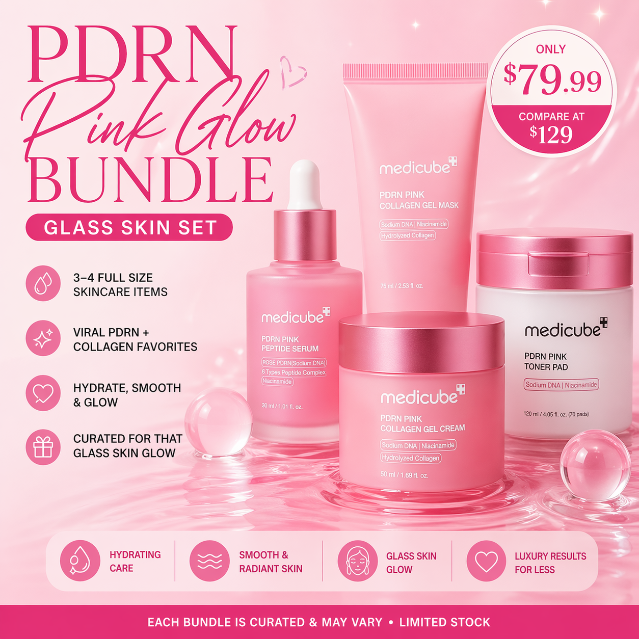 PDRN PINK GLOW BUNDLE (glass skin set)