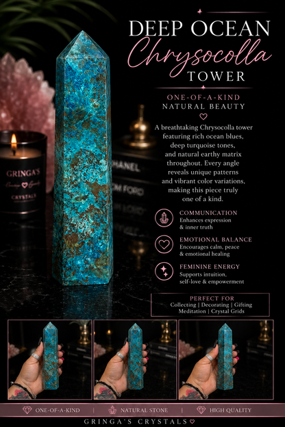 Deep Ocean chrysocolla tower