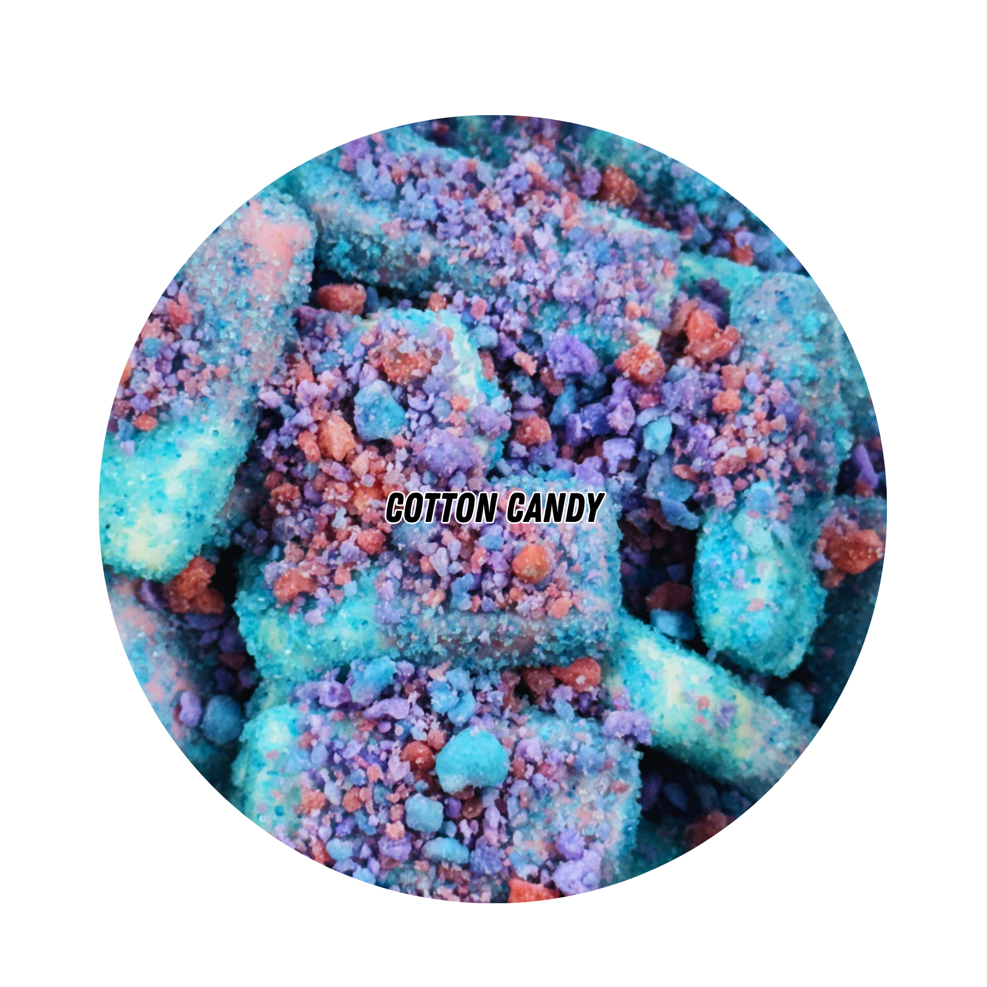 Cotton Candy Gringa’s Squish-Yums – blue and purple coated Swedish candies.