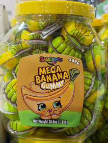 Smackeez Jell-eez MEGA Banana Gummy Candy – 50pcs