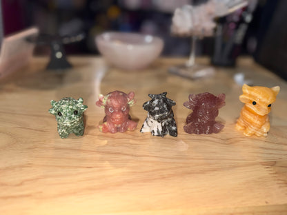 Mini crystal cows