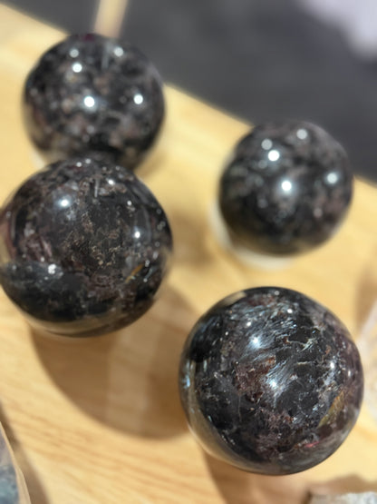 Garnet in biotite sphere