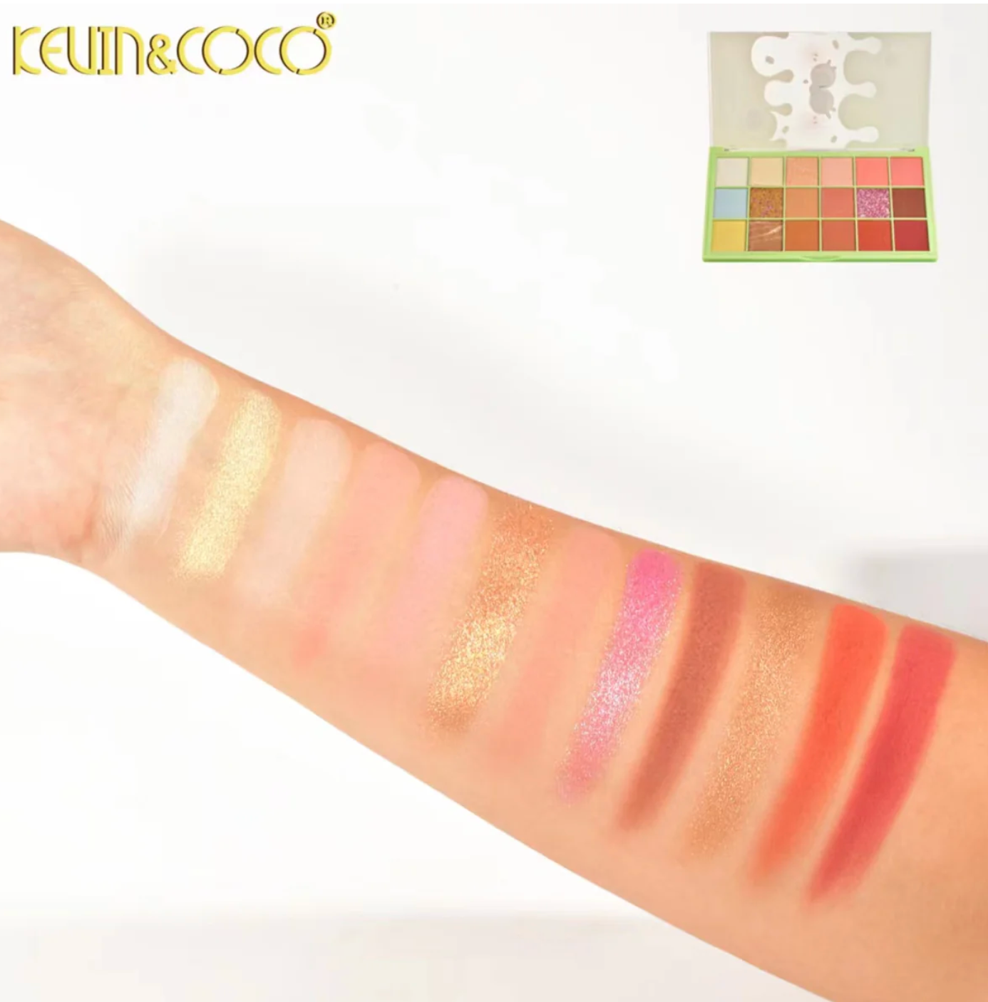 KEVIN & COCO 24-Color Eyeshadow Palette – Avocado Edition