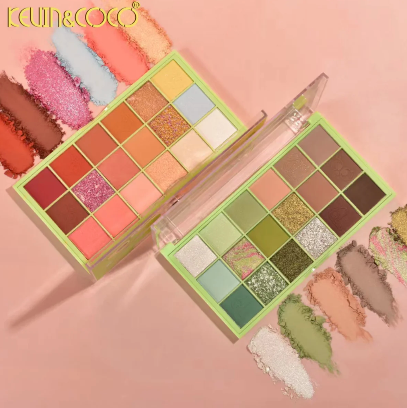 KEVIN & COCO 24-Color Eyeshadow Palette – Avocado Edition