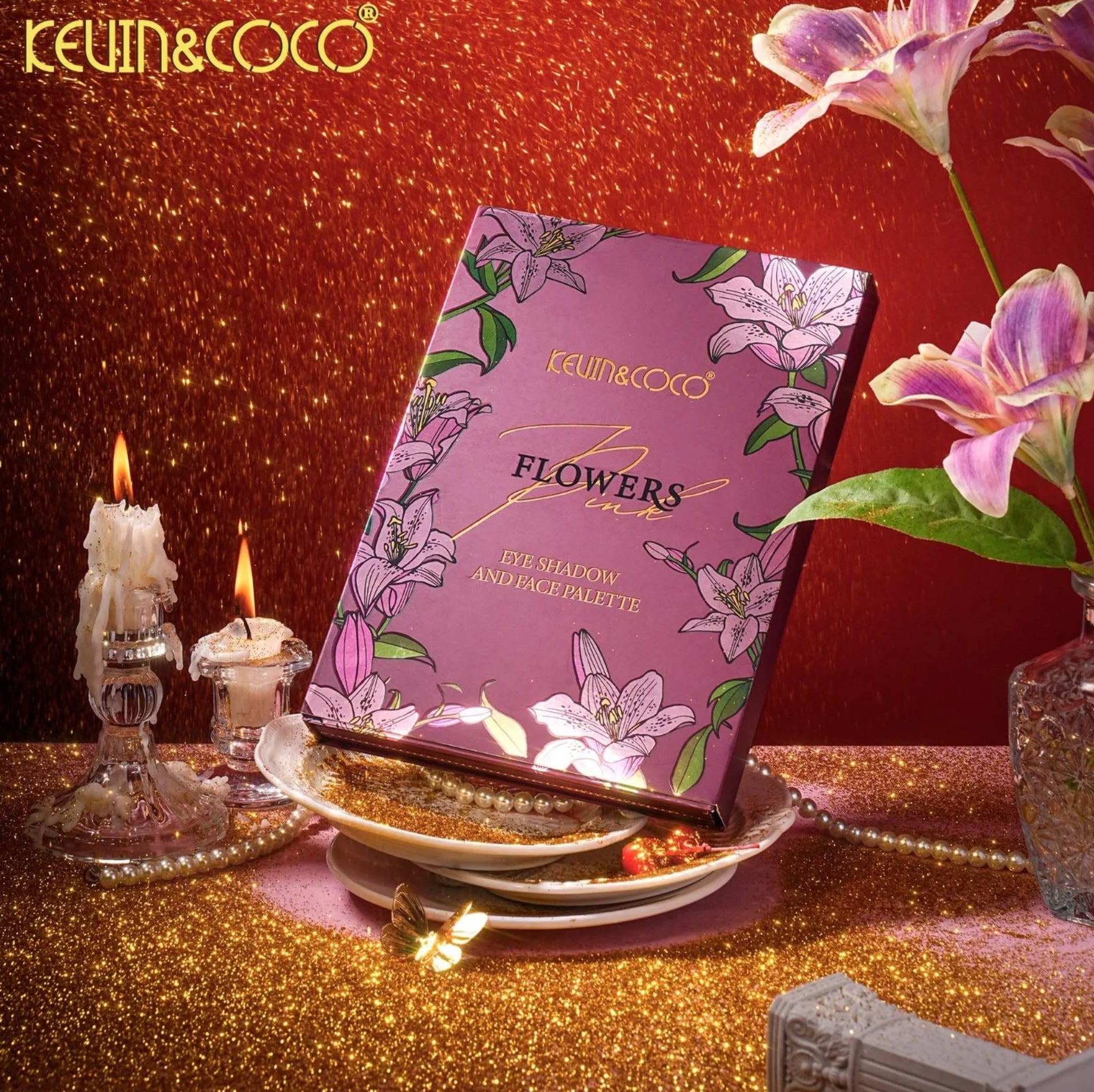 kevin &coco pink flower eyeshadow and face pallet – Gringas Rim