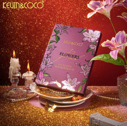 kevin &coco pink flower eyeshadow and face pallet