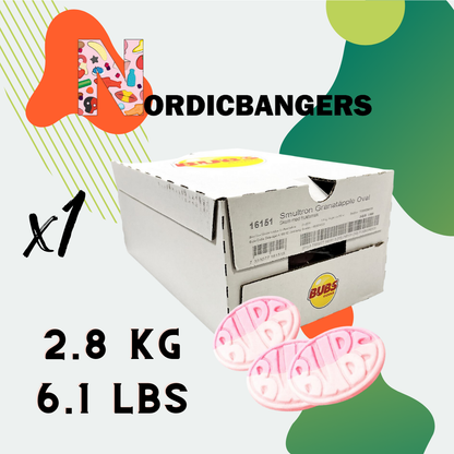 Bubs Swedish Candy Box 2.8kg Oval Wild StrawberryPomegranate: Small