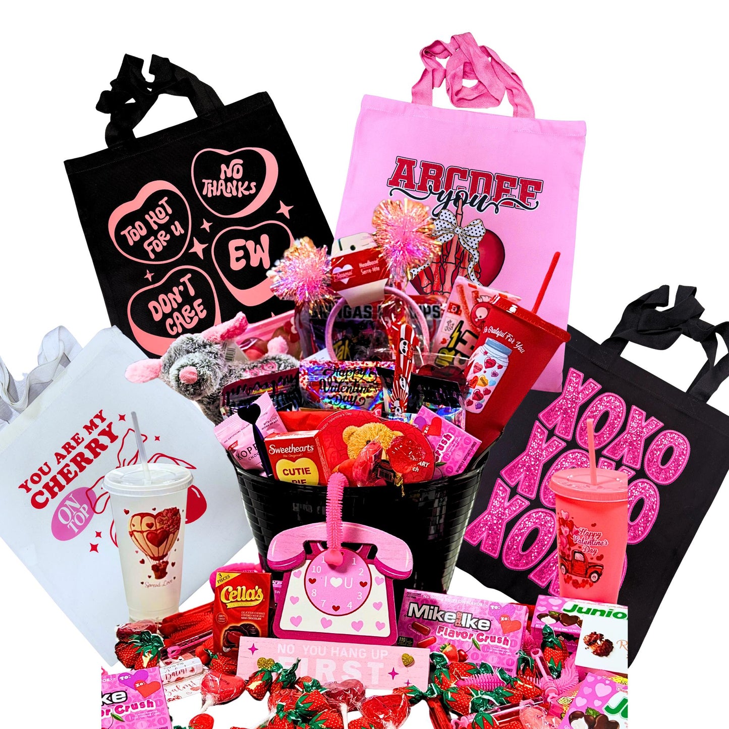 Valentine’s Gringa Candy Gift Set with Tote & Bucket Non-Customizable Fully Packed Random Contents Perfect for Gifting or Self-Treat