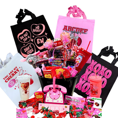 Valentine’s Gringa Candy Gift Set with Tote & Bucket Non-Customizable Fully Packed Random Contents Perfect for Gifting or Self-Treat